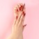 Falbings "Passion", 24 pcs, adhesive plates, ballerina shape, glossy color red/pink/silver