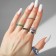 Ring set 8 pieces "Dream" yin-yang, colored with silver, size mix