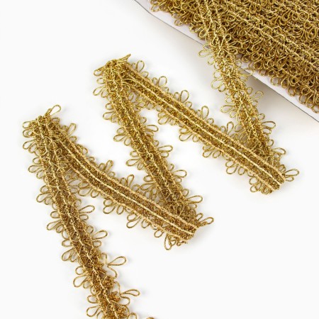 Braid with stripes “gold”, width 4 cm, in package 25 m-1