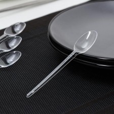Spoon plastic disposable tea, 12.5 cm, transparent color