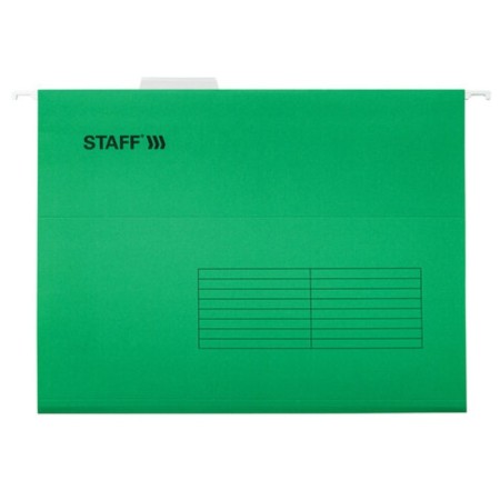A4 hanging folders (350x240 mm) up to 80 liters, set 10 pcs., Green, cardboard, Staff, 270929-2