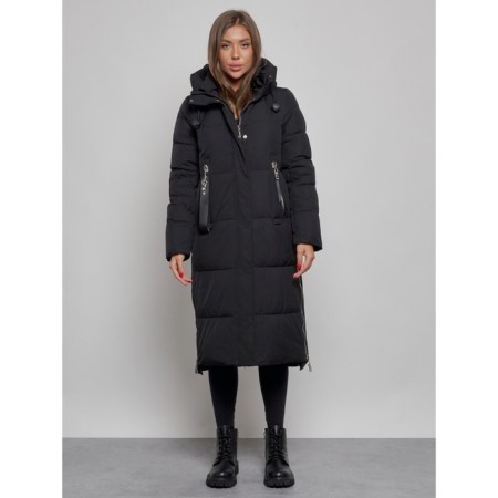 Coat insulated winter female, size 48, black color-5