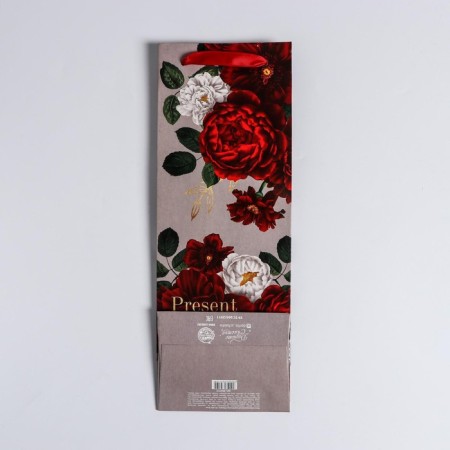 Gift Pack Laminated for a bottle, packaging, Flowers, 13 x 36 x 10 cm-4