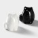 Porcelain set for spices on the bamboo stand Bellatenero “cats”, 3 objects: solo, pipe, stand, white and black color