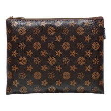 Folder for notebooks A5, 245 x 200 x 10 mm, lightning from above, leather, de Vente monogram, unisex, brown