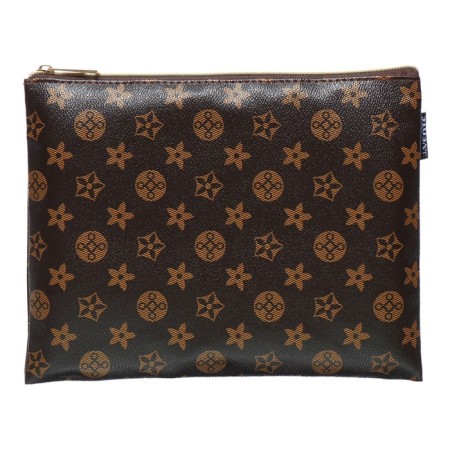 Folder for notebooks A5, 245 x 200 x 10 mm, lightning from above, leather, de Vente monogram, unisex, brown