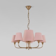 Suspension lamp Eurosvet Milos 60153/8, E14, 8x40W, 680x680 mm, brass color