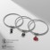 Bracelet Assorted "Margeri" set of 3 pcs., ZOO, red-black color in silver