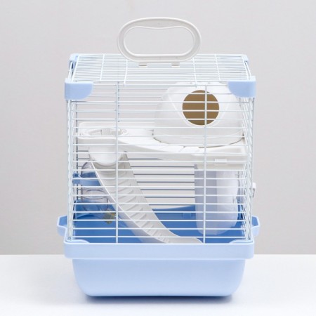 The cage for rodents is equipped, 23 x 19 x 28 cm, blue-1