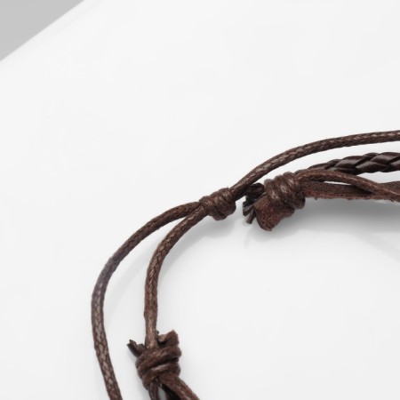 Bracelet Skin "hippie" bead, brown color, d = 6 cm-2