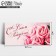 Happy birthday envelope, pink roses, 16.5 × 8 cm