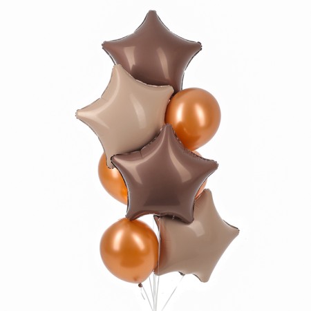 Set of balls "Festive" foil, latex, coffee color, 10 pcs.-1