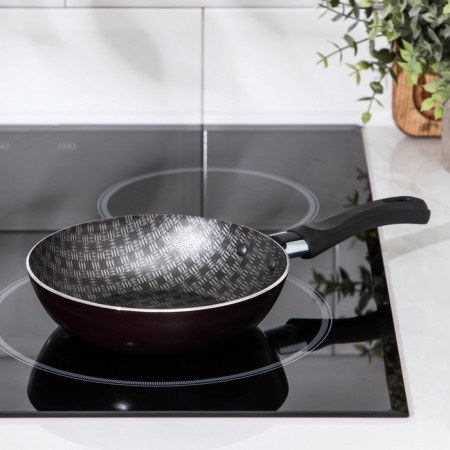 Pan "hostess", d = 16 cm, plastic handle, anti -stick coating, burgundy color-3