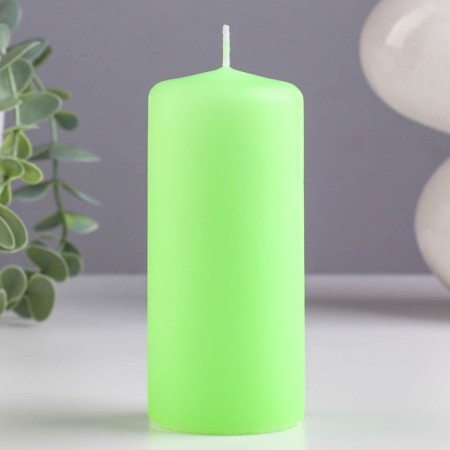 Candle - Aromatic "Apple" cylinder, 5x11.5cm, 25 hours, 115 g, green