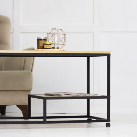 Gouring Payper table, 985x488x488, Black Muar/Dub Sonoma-3