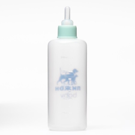 A bottle for feeding with a measured scale, 100 ml (nipple+funnel), blue-2