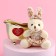 Soft toy "Love will win everything", bunny, color mix