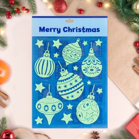 Stickers on the windows "New Year" Christmas tree decorations, 28 x 19 cm-1