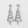 New Year! Earrings "New Year" spiral-Christmas tree, colored in silver
