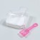 Bath for rodents angular with a spatula, 14 x 10.4 cm, white