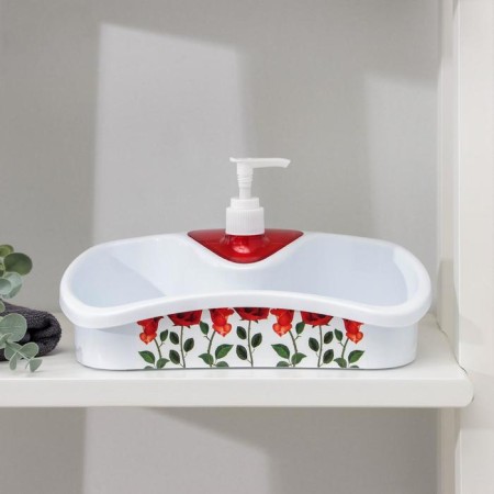 Stand for bathrooms and kitchen supplies with a dispenser, 26 × 12 × 13 cm, color mix