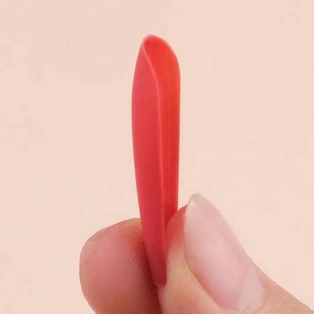 Patching nails, 24 pcs, ballerina shape, matte red color-5