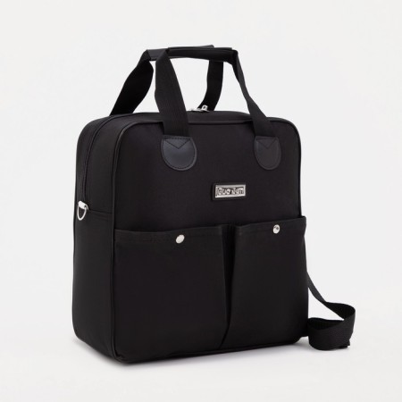 Road bag 2 in 1 on wheels 20 ", a lightning department, 4 outer pockets, black color-5