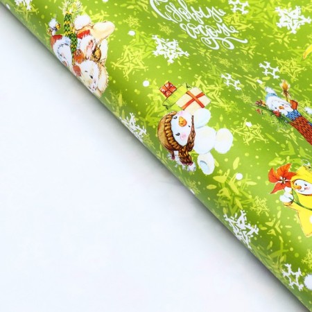 New Year. Paper packaging New Year's glossy "snowmen", 70 x 100 cm.-2