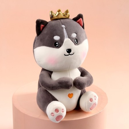 Мягкая игрушка «Хаски с короной»-1