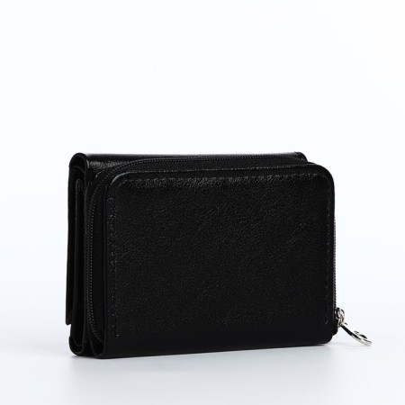 Women's wallet on the button, black color-1