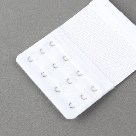 Brutter's-extension fastener, 3 rows, 4 hooks, 7.5 × 10 cm, 3 pcs, white/beige color/black-2