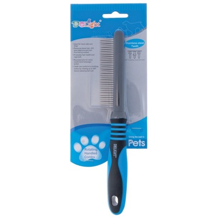 Delight comb, with rotating teeth, 37 teeth 18 mm, black and blue-3