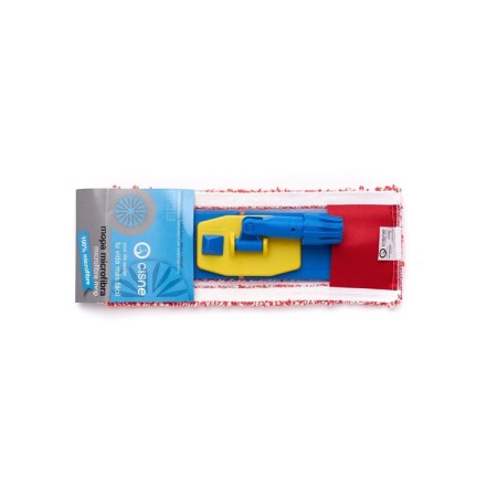 Nozzle for mop, flat microfiber, red/white color, 40 cm, set with a holder-1