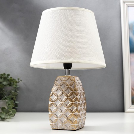 Table lamp 16445/1wt E14 40W white-gold 22x22x34 cm Risalux