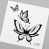 Black "butterfly" tattoo on the body 6x6 cm