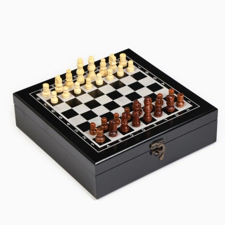Set 4 in 1: chess, domino, 2 deck of cards, 25 x 25 cm-1