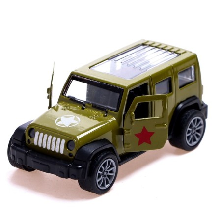 Metal "Army", 1:48, inertia, doors open, green color-2