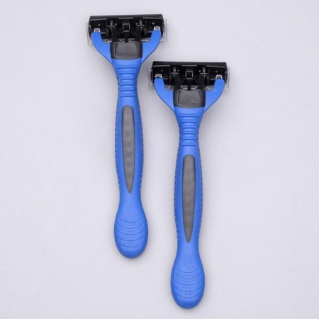 Disposable razor machines Luazon, 4 blades moisturizing strip, 2 pcs-1
