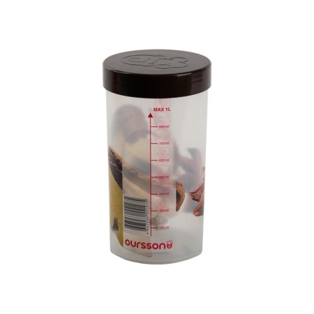 Ourssson 1 L storage capacity, 9.5 × 9.5 × 18 cm, dark nut-2