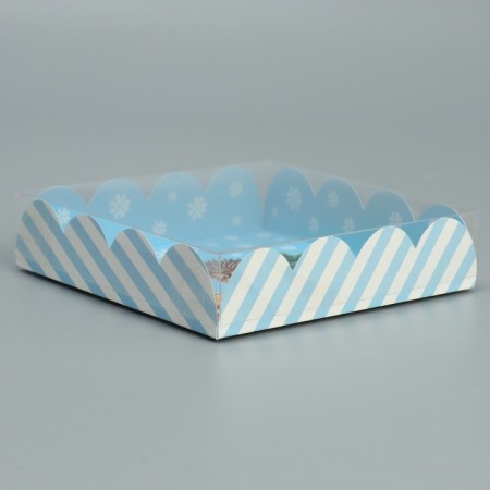 Box for confectionery with PVC lid "Sweet New Year", 13 x 13 x 3 cm, New Year-2