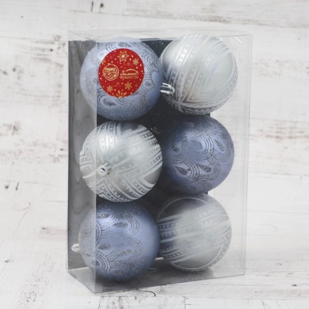 Set of balls plastic D-8 cm, 6 pcs "Mysterious pattern"-1