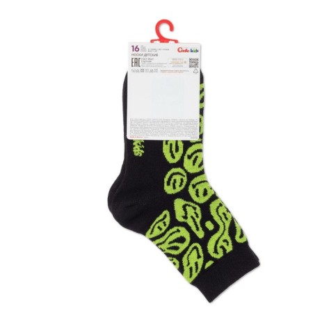 Noski children's cotton CONTE KIDS TIP-Top, size 16, color black, light green-2