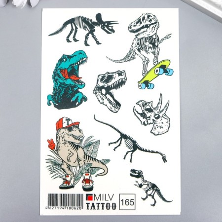 Tattoo on the body "dinosaurs" 10x15 cm