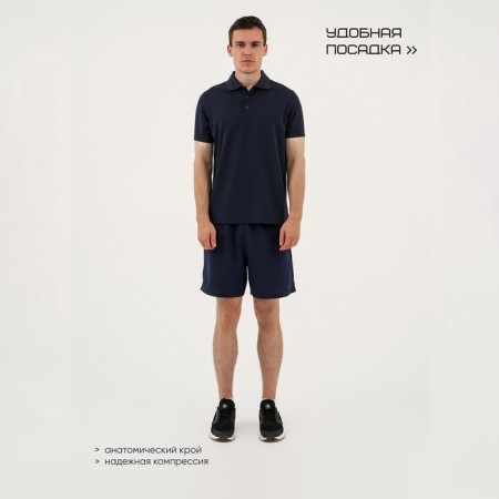 T -shirt Polo Male Sports, size M (48), blue color-1