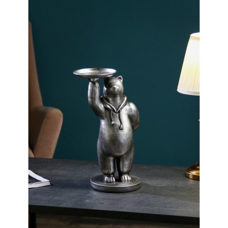 Steam for the little things "Bear", polystone, 43 cm, silver color-1