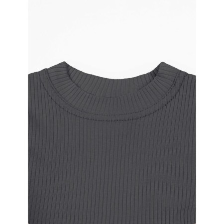 TOP for girls with short sleeves, height 128 cm, graphite color-6