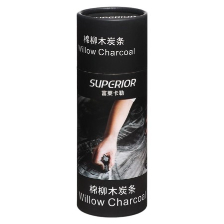 Natural coal 22 pieces, diameter-7-9mm in a cardboard tube, black