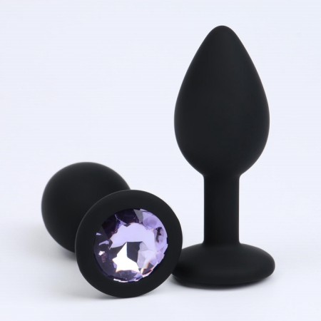 Anal traffic jams, soft silicone, lilac crystal, d = 28 mm, black