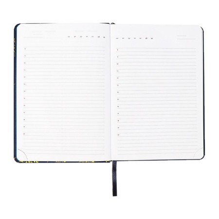 The diary is low, A5, 136 sheets, leatherette, Devente. Tropicana, solid cover, foil embossing, perforation, liesse, block 70%, dark blue-8