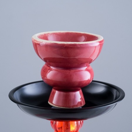Hookah "Taishet", small, mine flat ornament, 27 cm, d bowl-5 cm, red-1